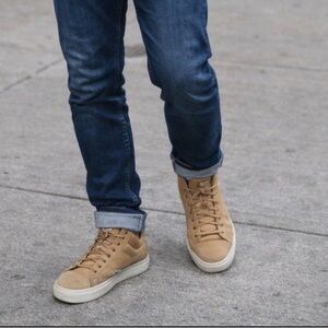 True Religion Hex V1 HIGH TOP Tan Sz 12 Leather Sneakers Shoes Mens Hipster